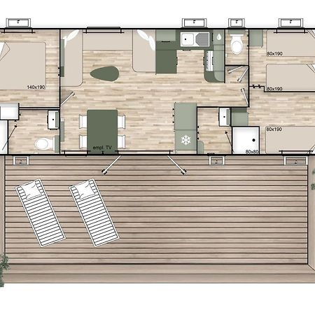 Les Dunes 5 Etoiles Mbh 6Pers 1 Suite Parentale 2 Chbs Et 2 Sdb 2 Wc Clim 42M2 Torreilles Luaran gambar